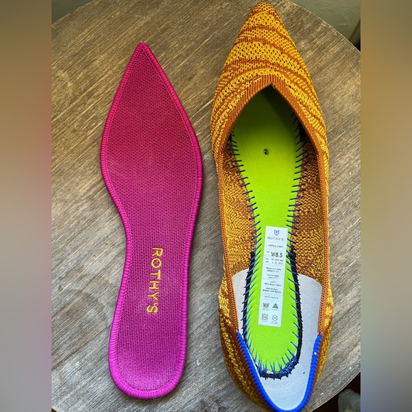 Rothy’s The Point Flat in Golden Zebra Rare Retired Design Women’s size 8.5 - Picture 9 of 12